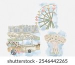 Illustration drawing artwork playground watercolor wonderland playmarket