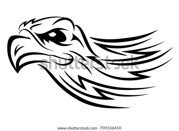 Illustration Eagle Head Tattoo On Isolated Stock Illustration