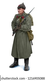 Illustration Of An Early World War 2 Soviet Soldier