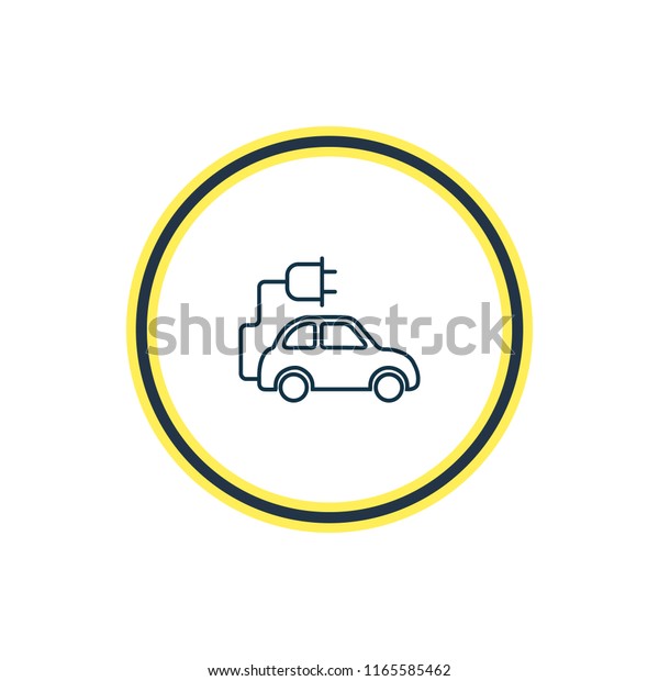 illustration of eco\
car icon line. Beautiful transport element also can be used as\
electric automobile icon\
element.