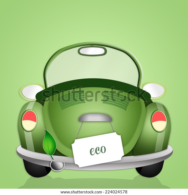 Illustration of\
ecological car for respect the\
planet