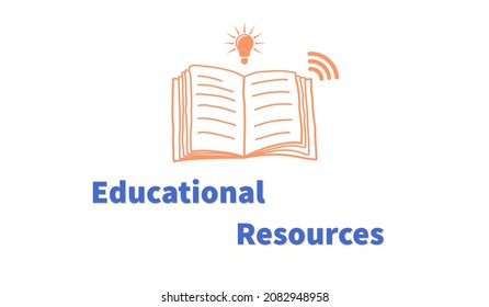 An Illustration Of Educational Resources Concept. Online Learning Courses