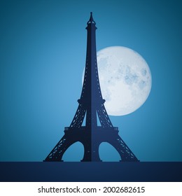 An illustration of the Eiffel Tower Paris by night