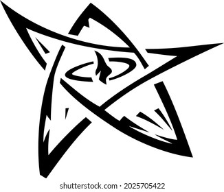 Illustration Of The Elder Sign. Black And White Drawing Of Powerful Weapon Against The Servants Of Cthulhu And The Outer Gods, And Can Be Used To Drive Them Off