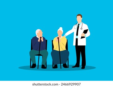 illustration of elderly nursing home  - Powered by Shutterstock