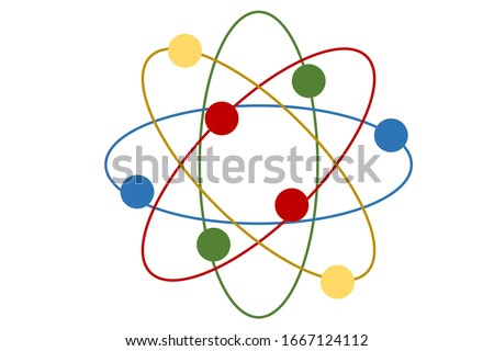 The illustration of electrons revolving in their orbit Stock photo © 