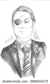 Illustration Of An Elegant Man Wearing An Eyepatch