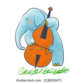 Ilustración de un elefante jugando a un contrabando de manera lúdica