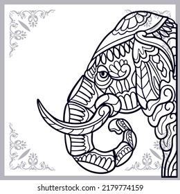 Illustration Of Elephant Zentangle Arts Isolated On White Background