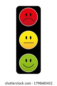 Traffic Light Red Yellow Green Smiles Stock Vector (Royalty Free ...