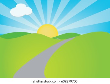 Similar Images, Stock Photos & Vectors of Sunny Brick Road - vector ...