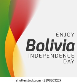 Illustration of enjoy bolivia independence day text against multicolored background, copy space. patriotism, celebration, freedom and identity concept. - Powered by Shutterstock