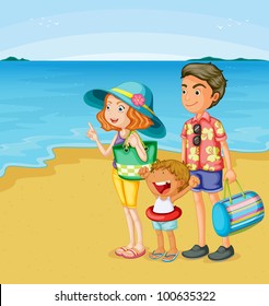 Illustration Family Beach Eps Vector Format Stock Illustration ...