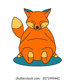 Illustration of fat fox. It is perfect as a print on different items, such as gift cards, invitations, logo, etc.