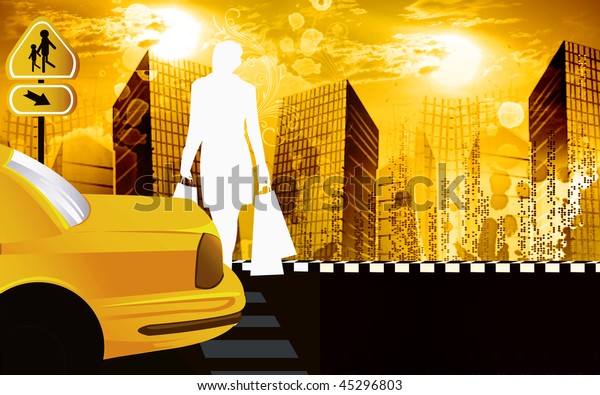 Illustration
of female coming to the car after
shopping	