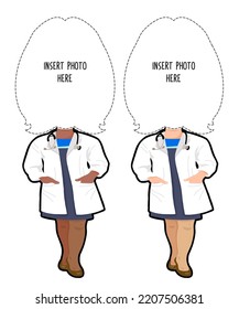 Illustration Female Doctor Caricature Template Doctor Stock Illustration Female Doctor Caricature Template Doctor Stock