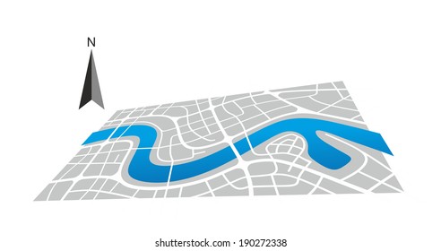 Illustration Of Fictive And Simplified City Map