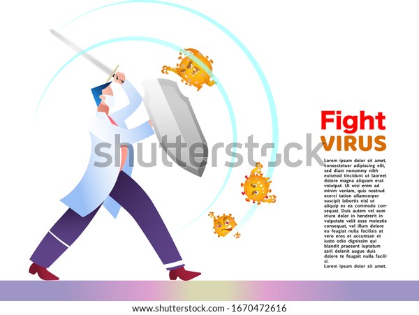 Illustration Fight Covid19 Corona Virus Cure のイラスト素材