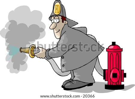 illustration fireman putting out fire stock illustration 20366