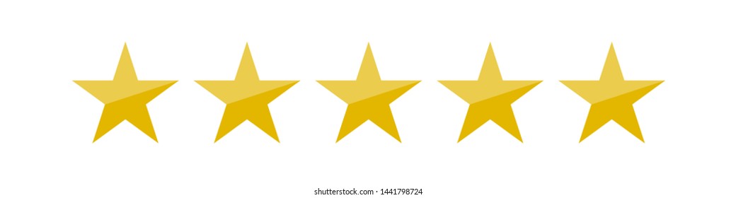  Illustration Of Five Golden Yellow Stars In A Row - Best, Top Quality Concept Graphic Representation