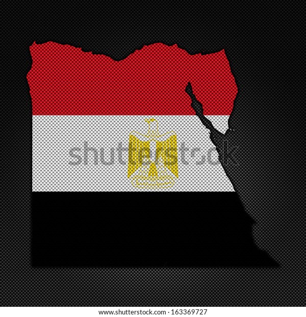 Illustration with flag in map on carbon background\
- Egypt