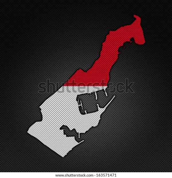 Illustration with flag in map on carbon background\
- Monaco