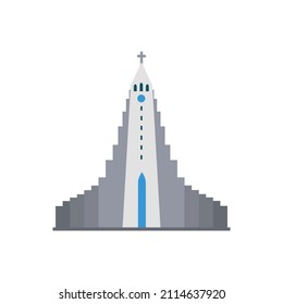 Hallgrímskirkja. Illustration in a flat style.
