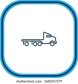 Illustration Of Flatbed Truck Icon Line. Beautiful Transportation Element Also Can Be Used As Wrecker Icon Element.