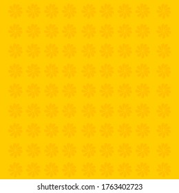 Illustration of flowers in floral abstract repeating pattern. Sunny yellow and orange. Great background. 