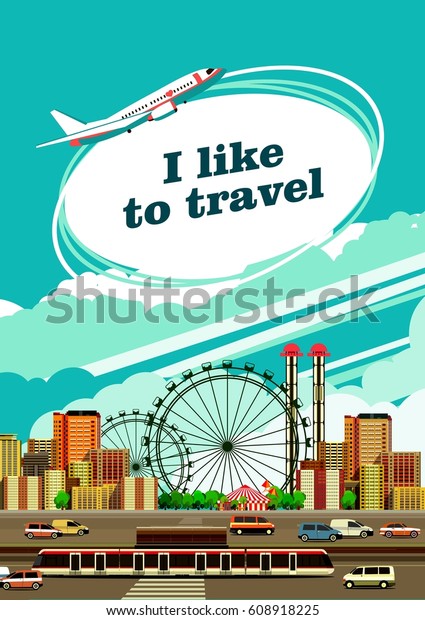 \
illustration flyer poster city building travel\
city