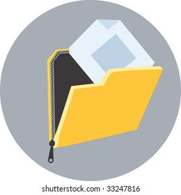 Illustration of a folder with data	