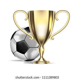 Soccer Award Vector Football Ball Golden Stock Vector (Royalty Free ...
