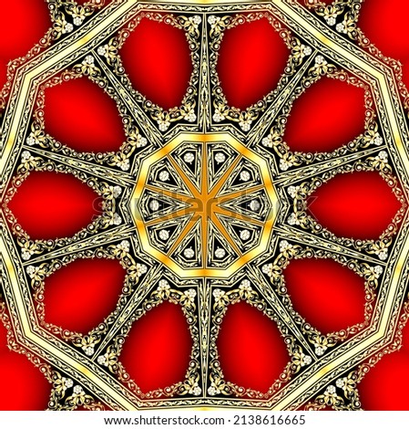 illustration frame background with gold pattern and bow