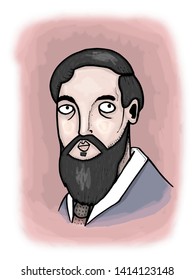 Illustration Of French Composer Claude Debussy.