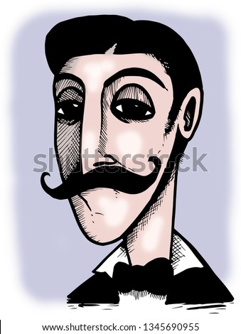 Illustration of french novelist Marcel Proust. Stock photo © 