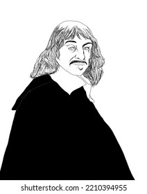 Illustration Of The French Philosopher René Descartes