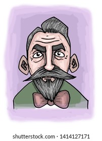 Illustration Of French Poet Stéphane Mallarmé.