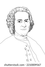 Illustration French revolutionary   intellectual Jean  Jacques Rousseau