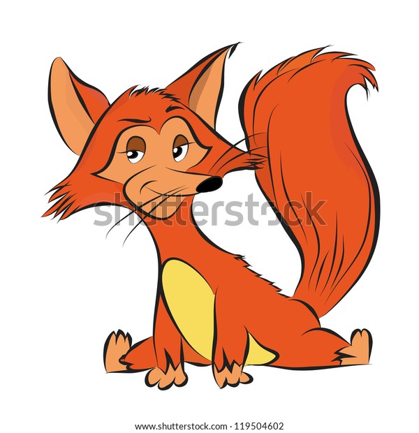 Illustration Funny Cartoon Fox Stock Illustration 119504602