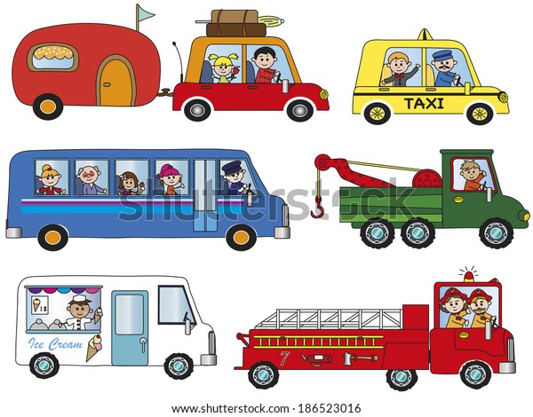 illustration of funny\
cartoon\
transportation