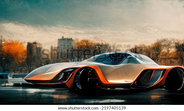 a\
illustration futuristic sports car of the\
future
