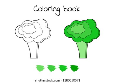 Game For Children Vegetable Coloring Page Broccoli