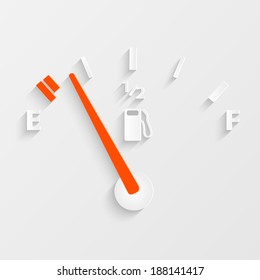 Illustration Of A Gas Gage Concept With Shadows.