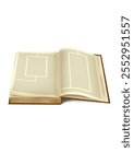 Illustration of a Gemara, an ancient Jewish Talmud, in brown, isolated on a white background.