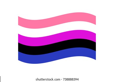 Genderfluid Pride Flag Waving Vector Illustration Stock Vector (Royalty ...