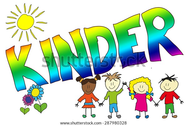 Illustration German Word Kinder Children Stock Illustration