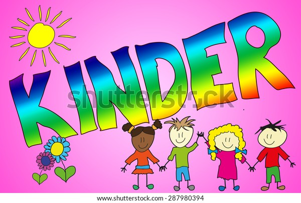 Illustration German Word Kinder Children Stock Illustration