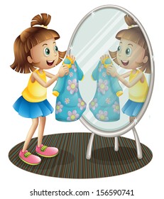 Girl With Mirror Drawing Stock Illustrations Images Vectors Shutterstock