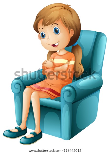 Illustration Girl Sitting On Chair On Stock Illustration 196442012 ...