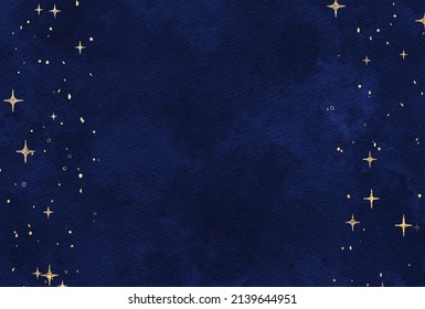 Illustration of a glittering starry sky in a watercolor style